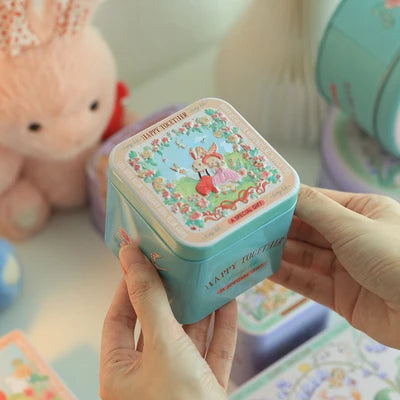 boîtes métalliques réutilisables boîtes bonbons vintage illustrées animaux motifs floraux opaques mignonnes