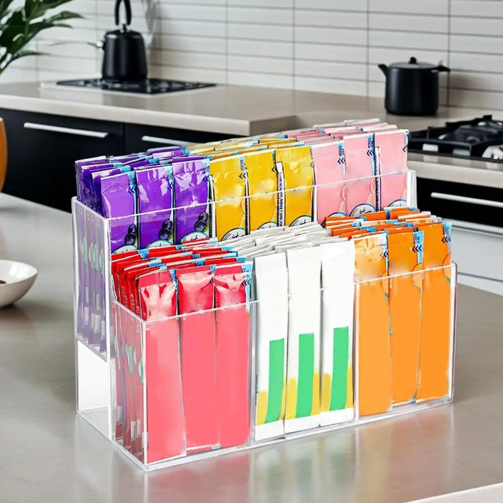 organisateur boissons transparent moderne stockage sacs verres jus oranges minimaliste