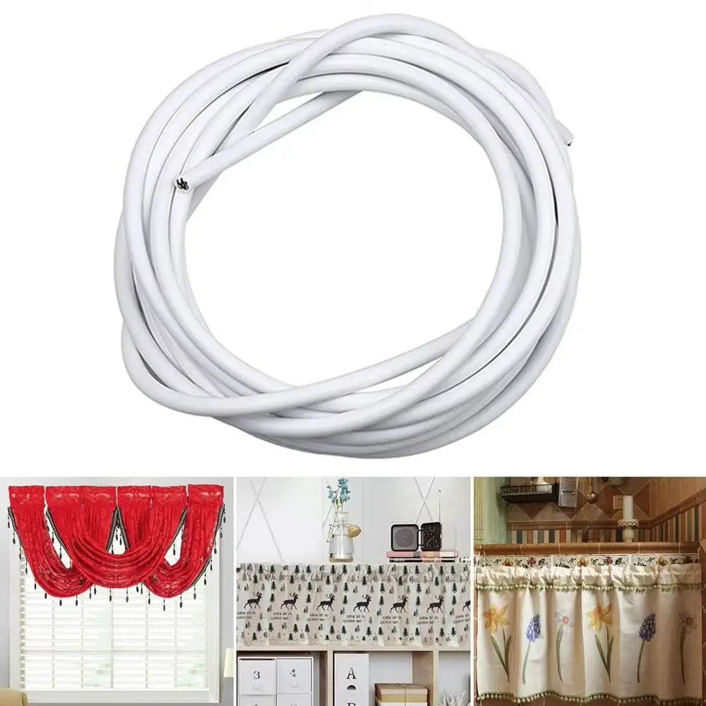corde rétractable rideau blanc anneaux crochets métalliques kit 3m durable opaque minimaliste