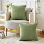 housse coussin carré vert olive texture lin moderne zip invisible canapé décoration maison