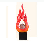 sculpture moderne flamme rouge abstraite décoration intérieure accessoire maison opaque translucide