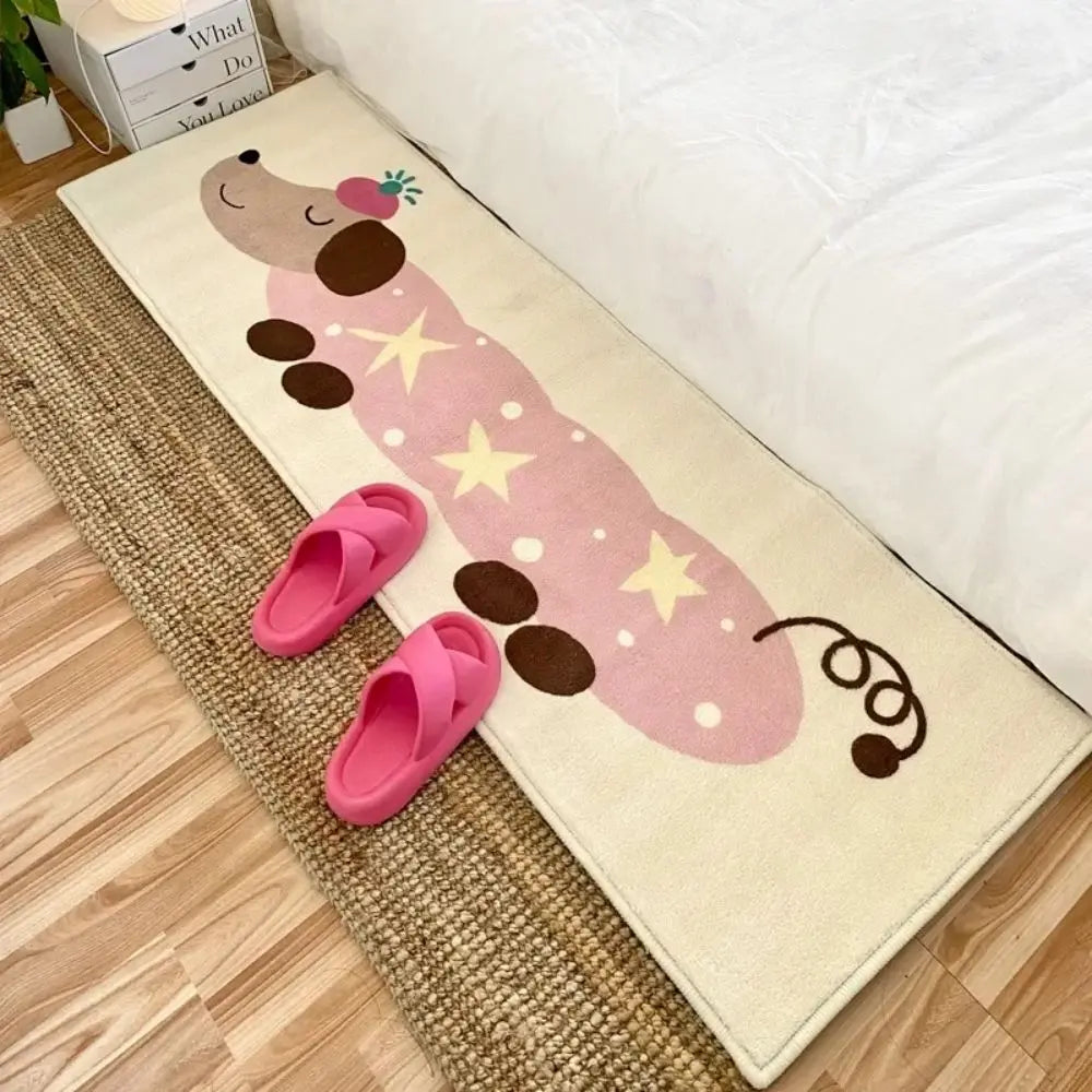 tapis moderne dessin animé beige bleu rouge antidérapant polypropylène pile désossée salon chambre
