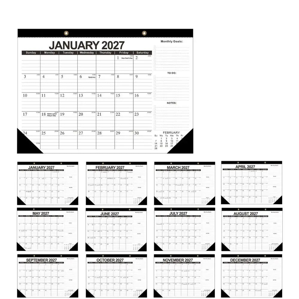calendrier mural floral moderne notes faire planification quotidienne 18 mois