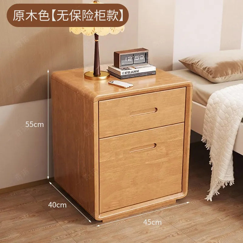 meuble chevet marron clair tiroir sécuritaire table nuit bois naturel minimaliste