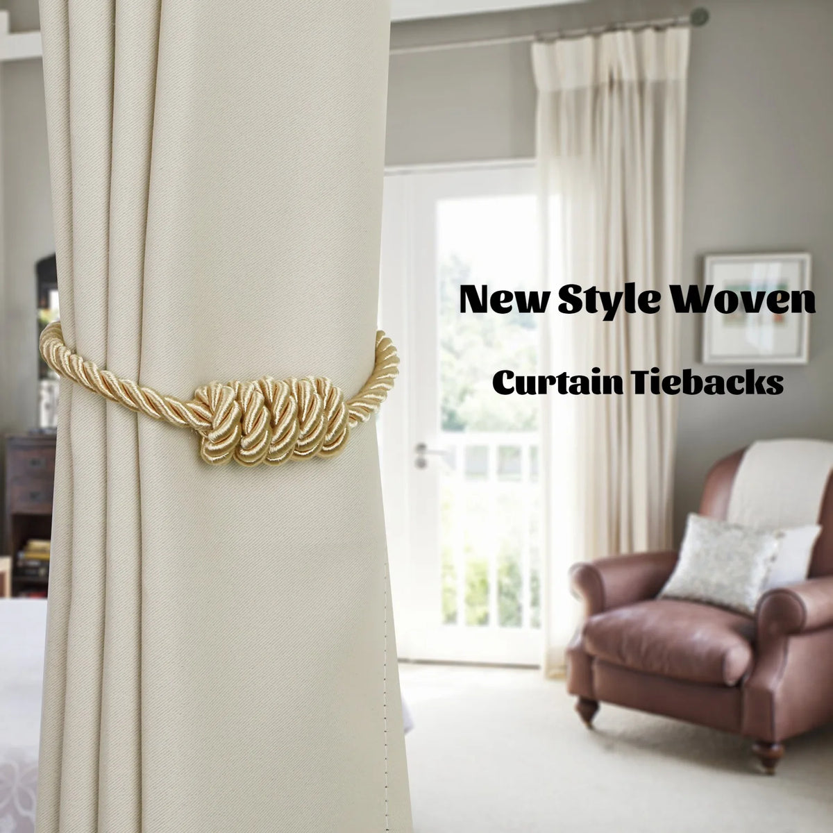 rubans rideaux aimants jute moderne gris beige noir doré easy décor noix tissés