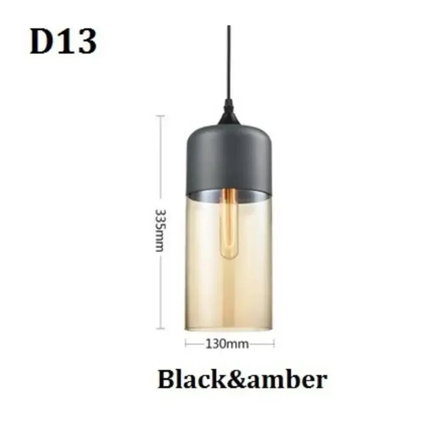 suspension lumineuse moderne pendentif verre noir transparent contemporain fixation câble luminaire salle manger chambre