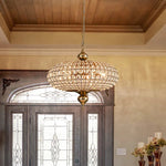 lustre suspendu cristal doré vintage rétro salon salle manger luxe