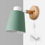 lampe murale moderne gris noir vert jaune blanc conique mate câble électrique prise interrupteur