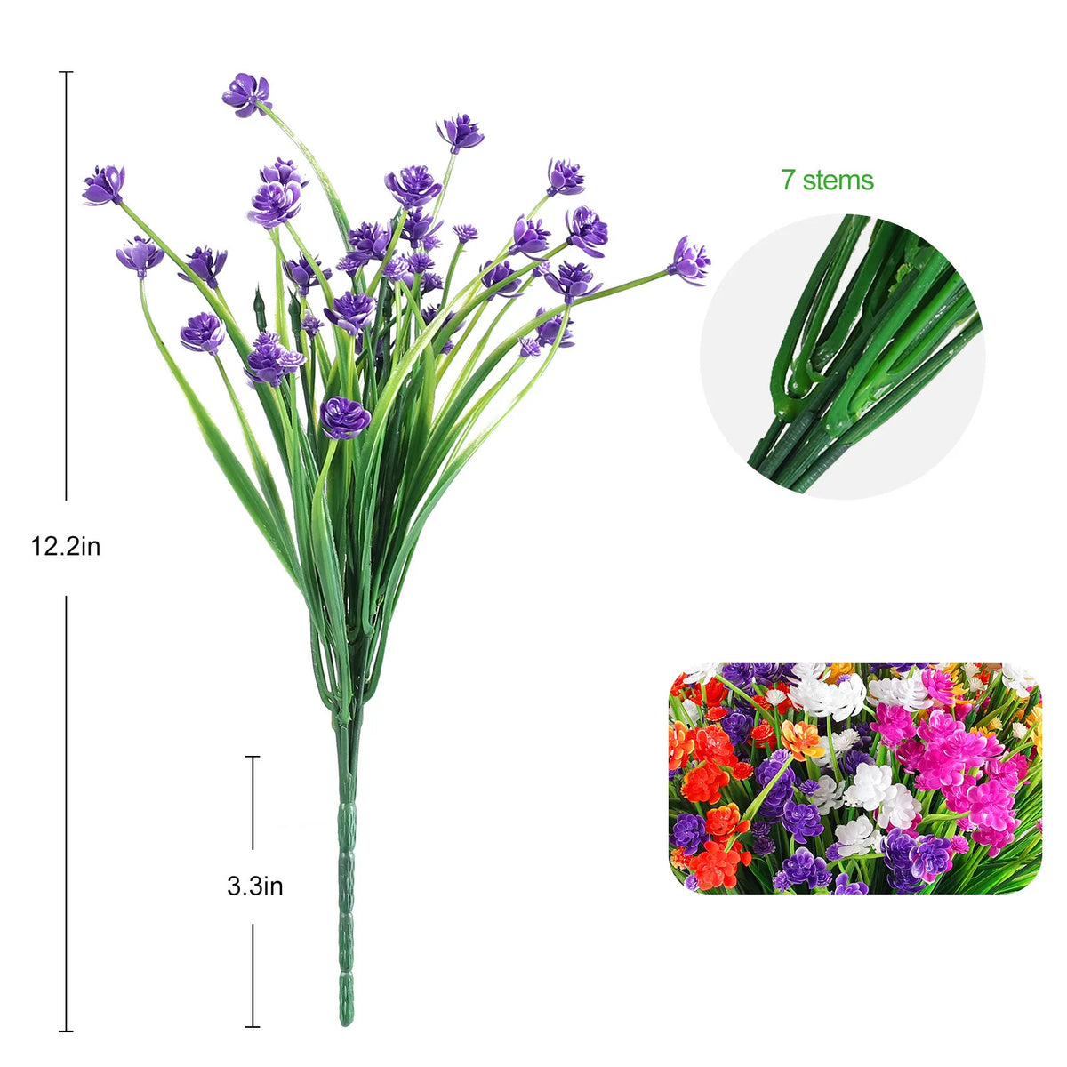 Bouquet artificiel violet rose feuilles vertes décoration intérieure tringle moderne minimaliste