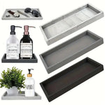 plateau rangement marbre moderne noir gris blanc opacité organisation salle bain toilette accessoire
