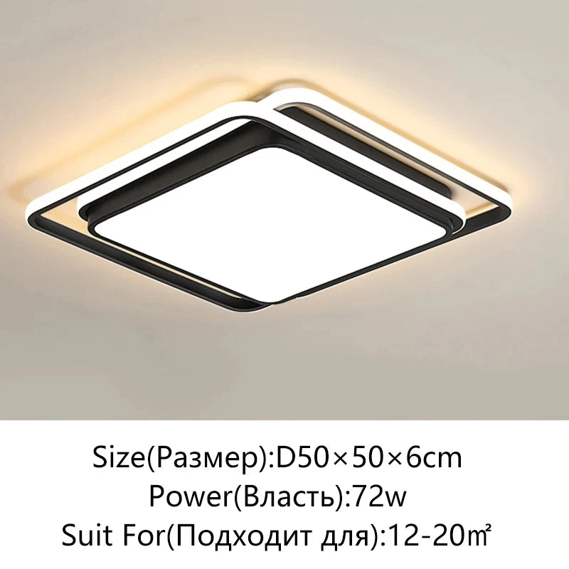 plafonniers led modernes carrés ronds blancs noirs dorés minimalistes cuisine salon chambre