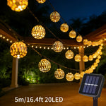 guirlande lumineuse solaire 30 led multicolore géométriques clips moderneextérieur festive jardin