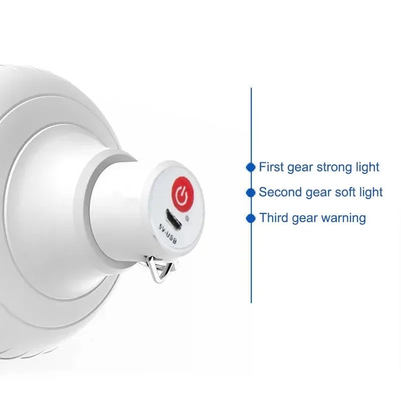 lampe camping rechargeable usb blanc ridge moderne crochet interrupteur trois positions