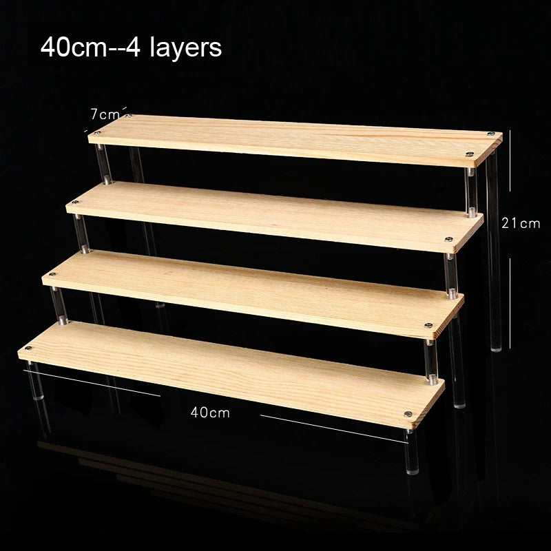 étagère bois massif moderne niveaux rangement cosmétiques vis minimaliste salon