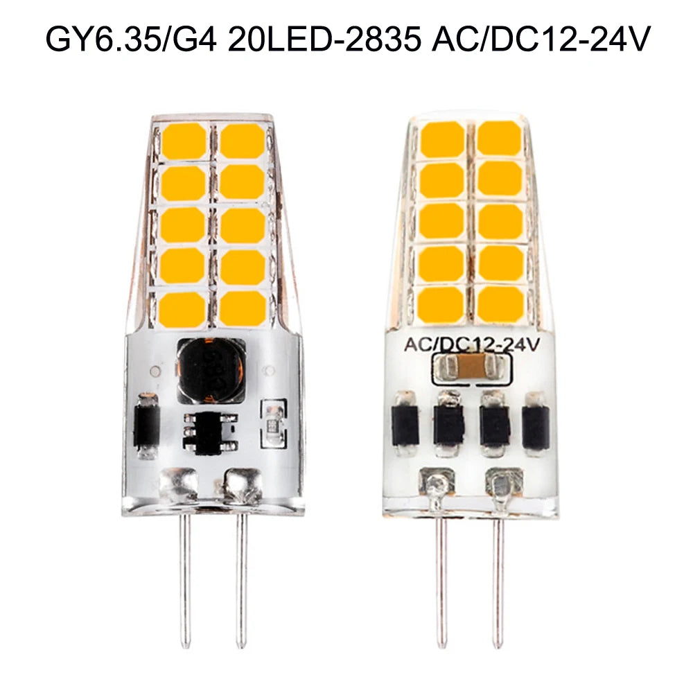 ampoule led g4 12v 24v 5w blanc chaud 50000h carrés dorés moderne