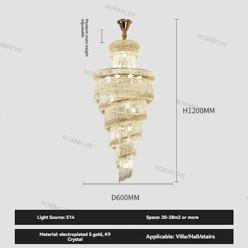 lustre suspendu cristal doré brillantes classique élégant haute luminosité encastrée