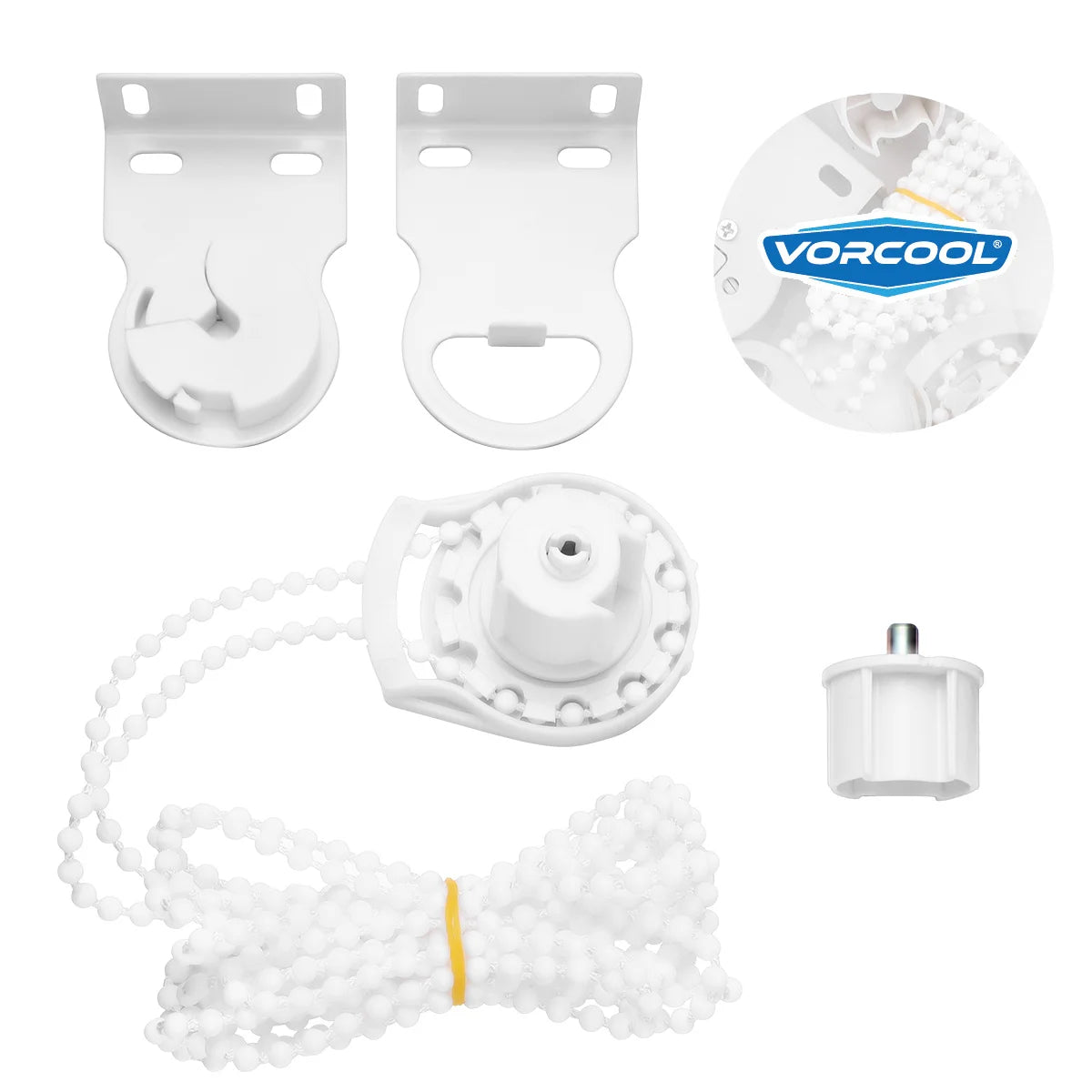 rideau blancs modernes stores enroulables solides clips métalliques tige fixation 3m