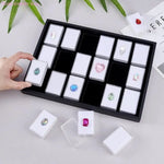 boîte bijoux moderne noire blanche transparente 18 compartiments plateaux carrés plastique minimaliste