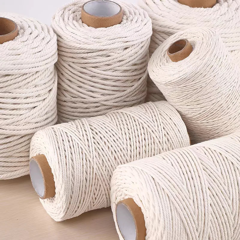 corde macramé coton blanc naturel tissage doux traditionnel artisanal 100m 200m