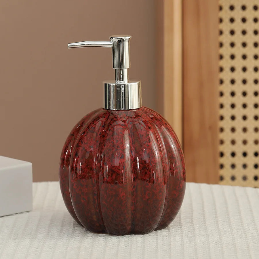 distributeur savon liquide céramique texture marbrée moderne bleu rouge vert jaune