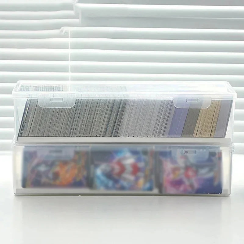 boîtes rangement cartes transparentes empilables partitions poignées modernes collection sécurisée protégées