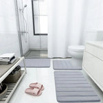tapis bain antidérapant mousse mémoire forme absorbant eau lavable machine violet gris clair moderne