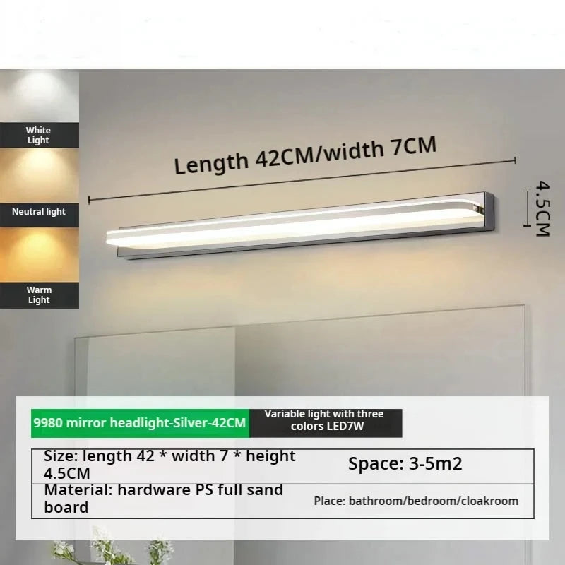 éclairage mural moderne minimaliste led noir argenté fixé mur sans perçage chambre cuisine étude