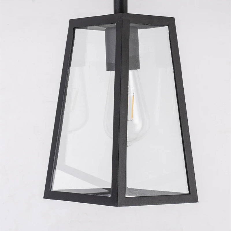 lampe suspension moderne noire transparente fixée mur éclairage quotidien led interrupteur bouton