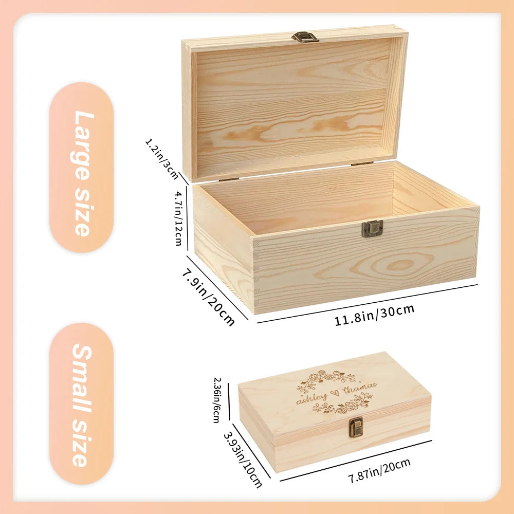 boîte bijoux bois personnalisée gravure fleurs cœur réutilisable traditionnelle artisanale
