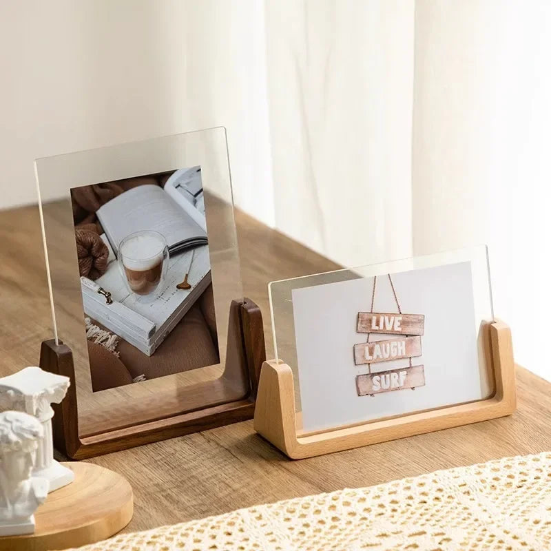 support photo bois acrylique transparent moderne minimaliste vertical horizontaleceremony deco cardholder notes