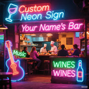 décoration intérieure néon moderne verre vin guitare animal mains papillon étoile suspendu bleu vert