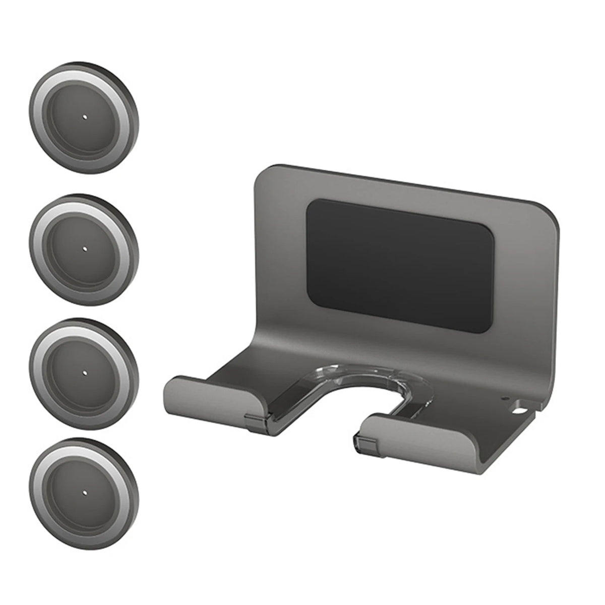 support mural adhésif crochet rangement sèche cheveux bouteille d'eau moderne minimaliste aluminium gris noir