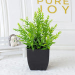 plantes artificielles vertes feuilles fines moderne pot noir extérieur décoration anniversaire mariage