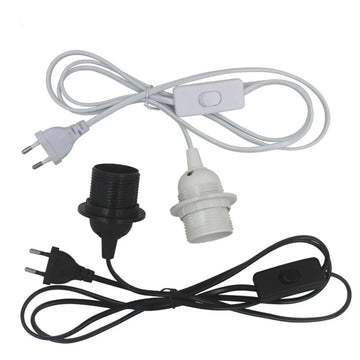 Kit suspension moderne lampe E27 noir blanc interrupteur câble 1,8m plug eu us