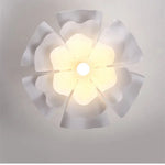 lampe suspendue moderne feuilles ouvertes blanc opacité éclairage chaleureux interrupteur bouton semi encastré