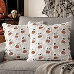 coussin halloween blanc orange citrouilles fantômes doux épais décoration festive