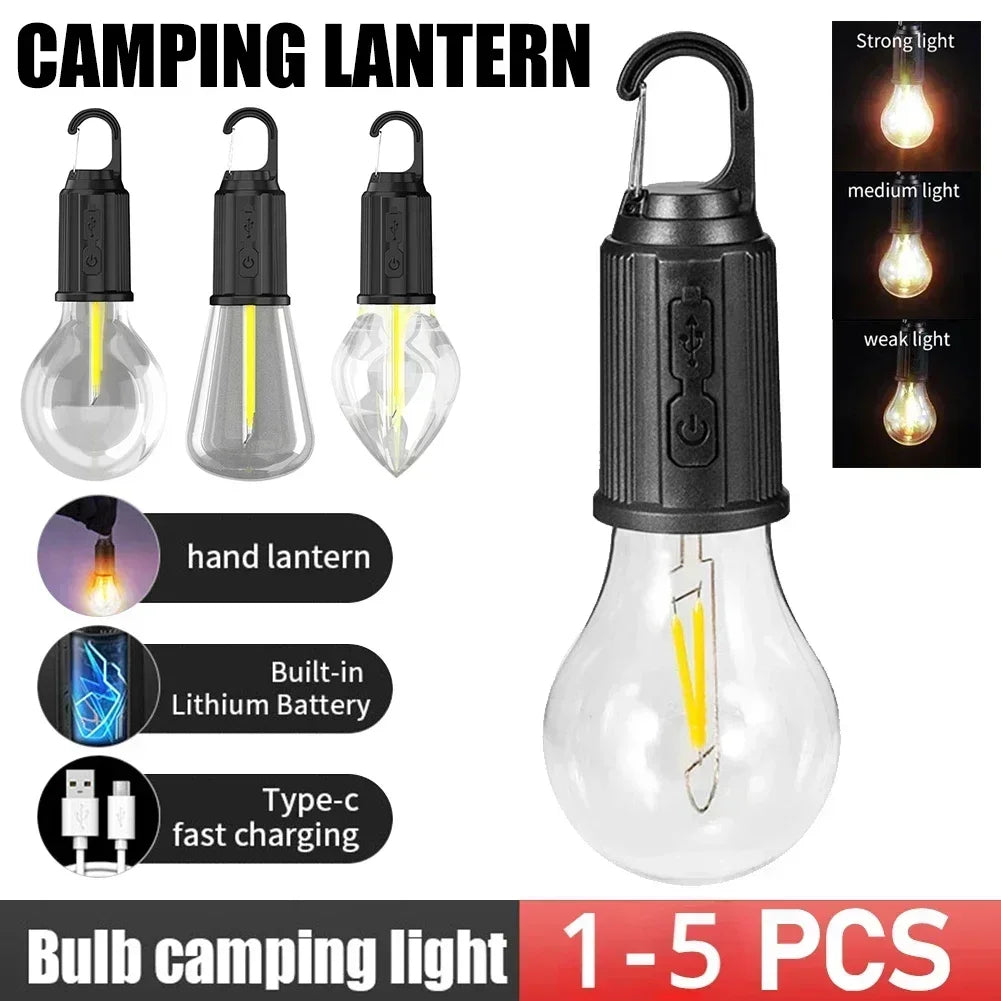 lampe camping rechargeable usb transparente moderne crochetsModes éclairage port usb
