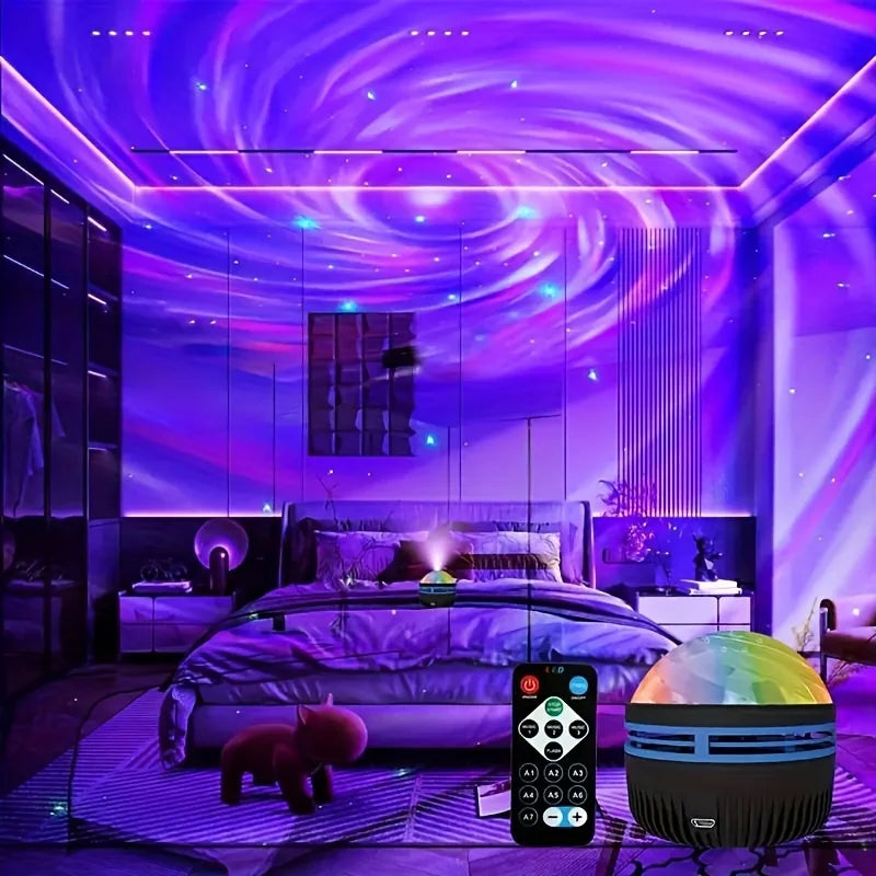 projecteur led multicolore étoiles motifs colorés télécommande veilleuses atmosphères modernes