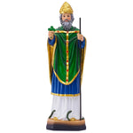 statue saint patrick résine trèfle serpent base décor religieux traditionnel trèfle or vert bleu