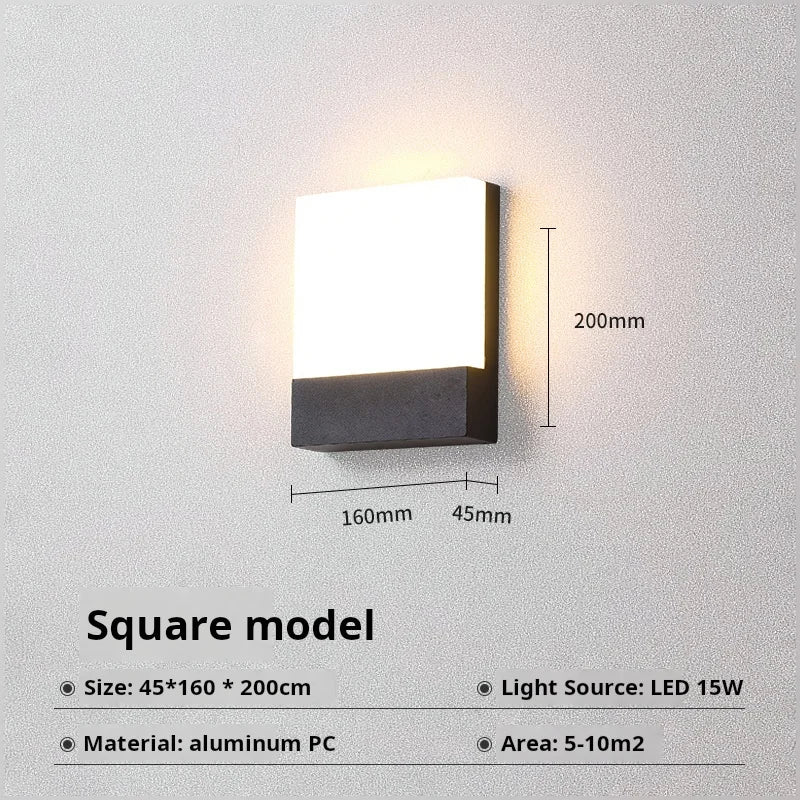 lampe murale led moderne minimaliste noir blanc ip65 extérieure