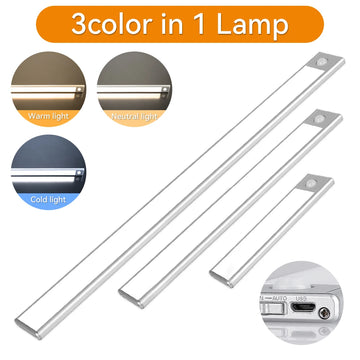 lampe sous meuble rechargeable usb blanc moderne sensor mouvement led aluminium