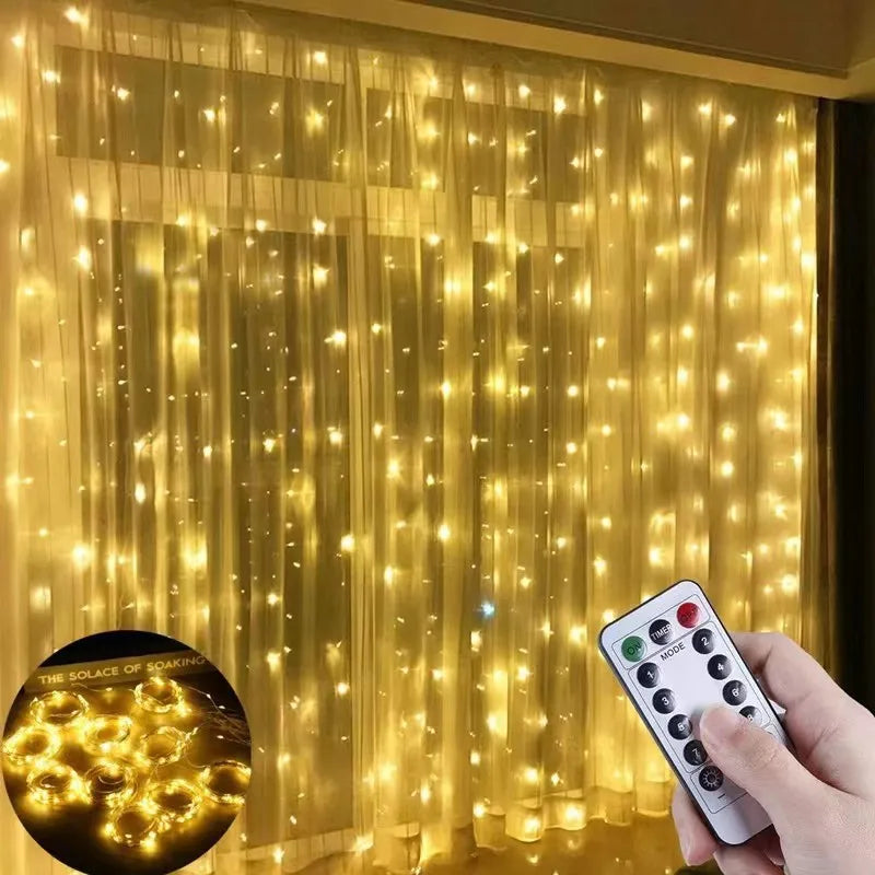 guirlande lumineuse noel led blanc doré bleu multicolore étoiles cercles moderne adhésif usb portable