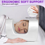 coussin sommeil satin blanc anti ride memoire forme contour cou zipper