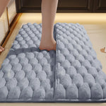 tapis bain microfibre antidérapant absorption eau doux moderne blanc beige gris
