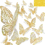 papillons décoratifs bleu violet doré glitter 3d adhésifs décoration anniversaire mariage noël