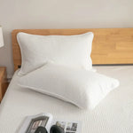 couvre lit coton gris clair blanc rose pâle rayures verticales moderne antibactérien confortable