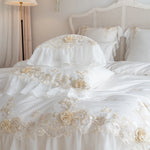 Parure de lit complète avec housse, drap et taies d'oreiller en coton égyptien