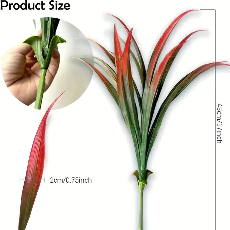 plantes artificielles herbes vertes feuilles pointues modernes extérieures intérieures résistantes uv exposées fêtes prénuptiales