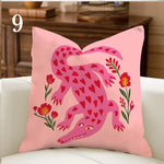 housse coussin motif animalier floral multicolore moderne carré 45x45cm polyester