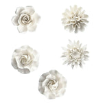 Fleur murale céramique 3D beige